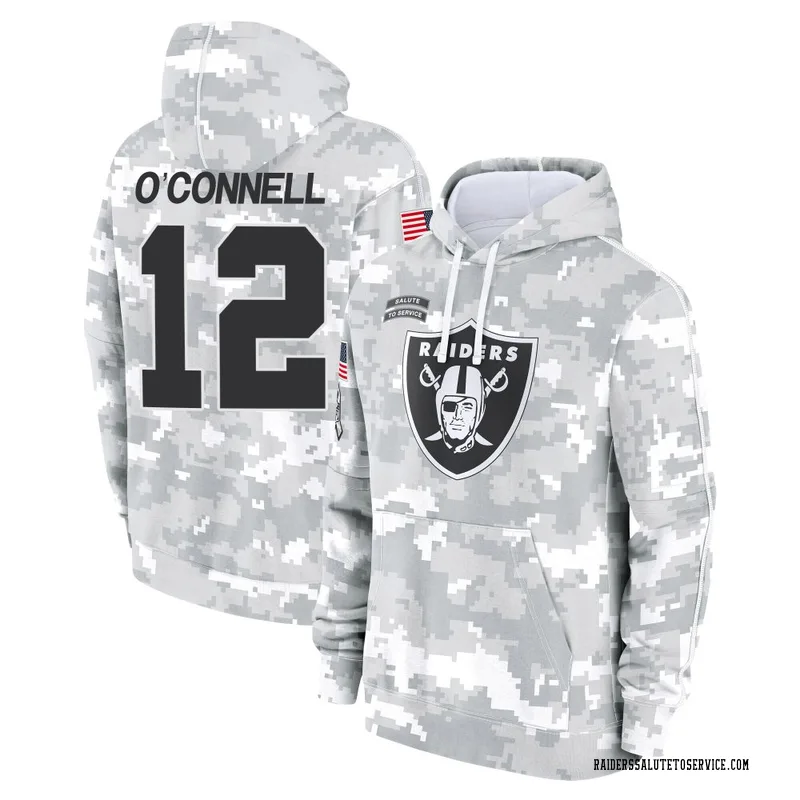 Youth Aidan O'Connell Las Vegas Raiders Camo Arctic 2024 Salute to Service Club Fleece Pullover Hoodie