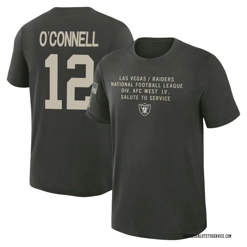 Youth Aidan O'Connell Las Vegas Raiders Green Dark/ 2025 Salute to Service Sideline Slub T-Shirt