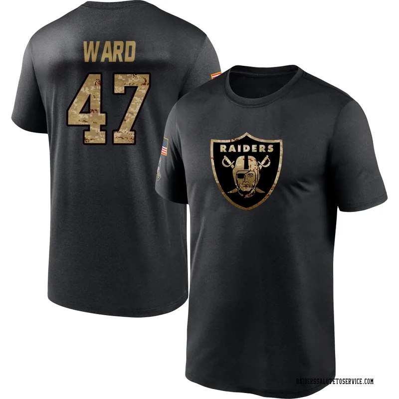 Youth Alex Ward Las Vegas Raiders Black 2020 Salute To Service Performance T-Shirt