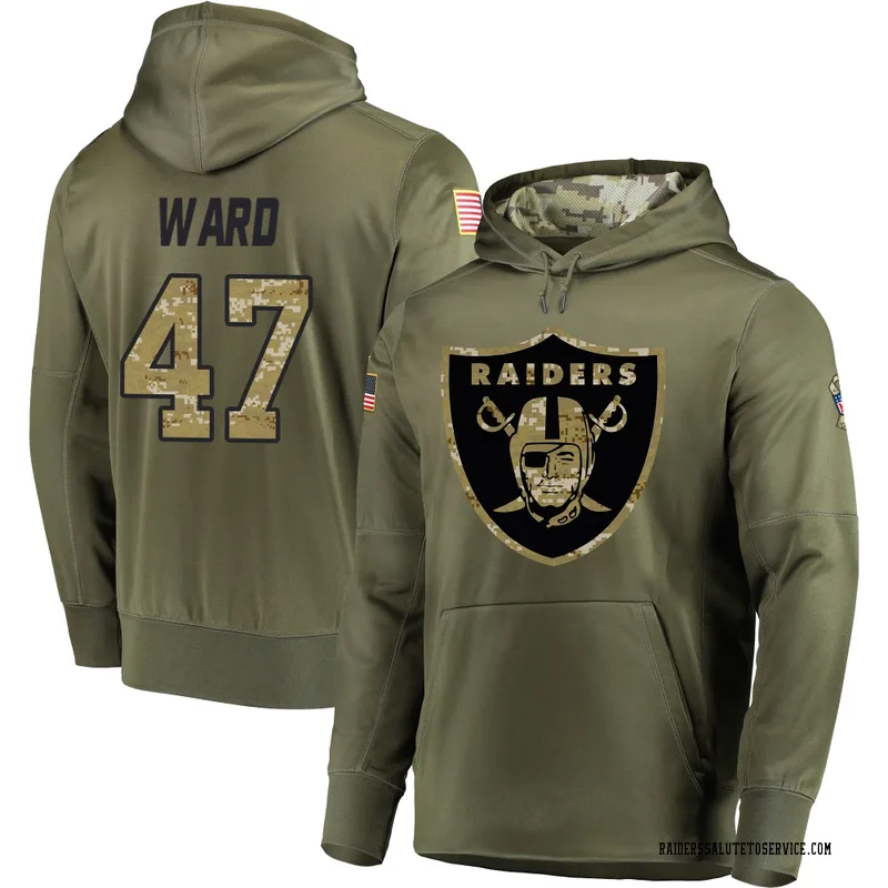 Youth Alex Ward Las Vegas Raiders Olive Salute to Service Pullover Hoodie