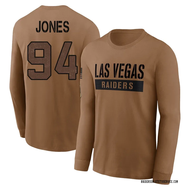 Youth Benito Jones Las Vegas Raiders Brown 2023 Salute To Service Long Sleeve T-Shirt