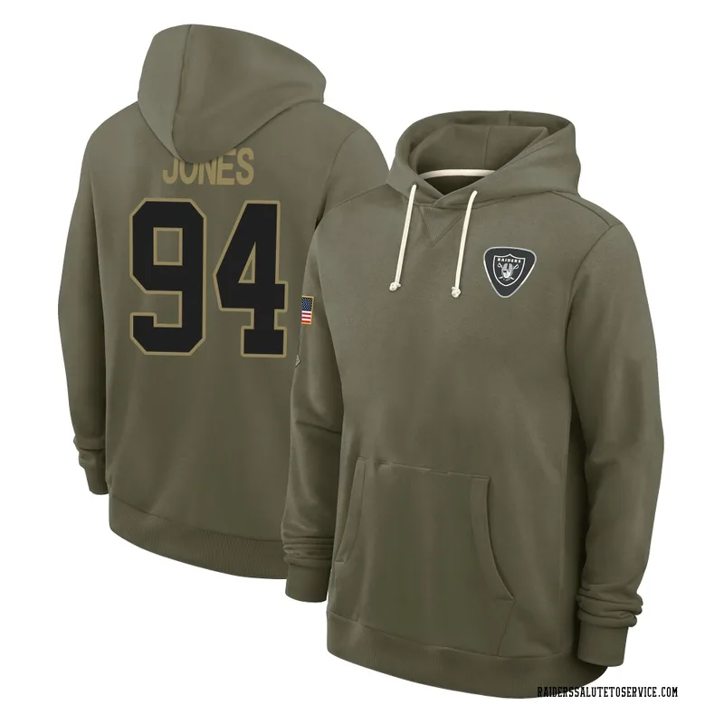 Youth Benito Jones Las Vegas Raiders Olive 2025 Salute to Service Hoodie