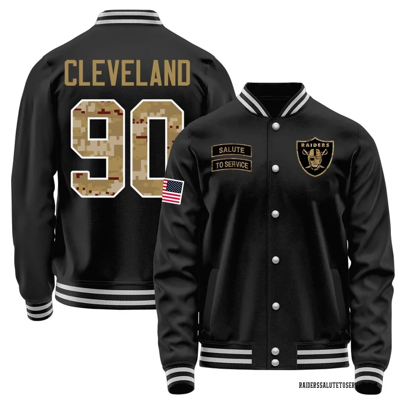 Youth Brandon Cleveland Las Vegas Raiders Black Salute to Service Sideline Performance Jacket