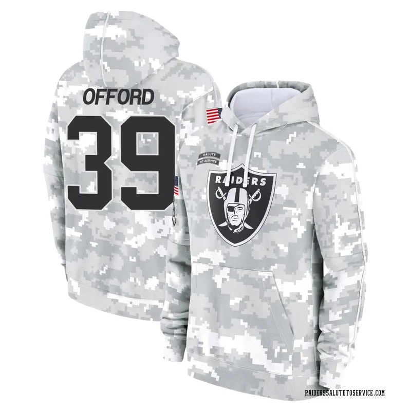 Youth Caleb Offord Las Vegas Raiders Camo Arctic 2024 Salute to Service Club Fleece Pullover Hoodie