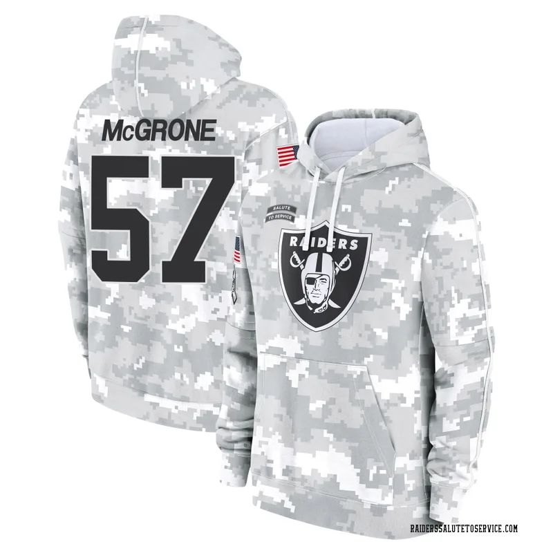 Youth Cameron McGrone Las Vegas Raiders Camo Arctic 2024 Salute to Service Club Fleece Pullover Hoodie