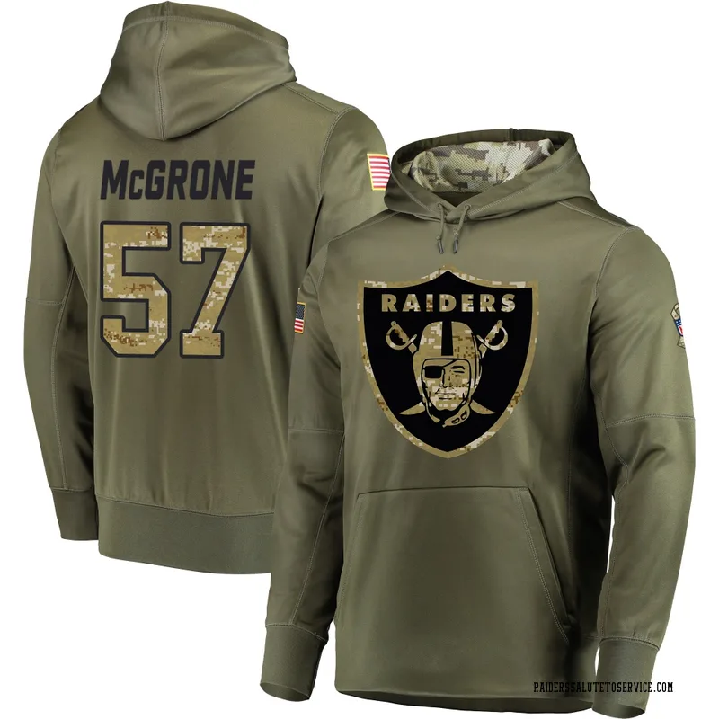 Youth Cameron McGrone Las Vegas Raiders Olive Salute to Service Pullover Hoodie