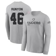 Youth Carter Runyon Las Vegas Raiders Gray 2024 Salute to Service Long Sleeve T-Shirt