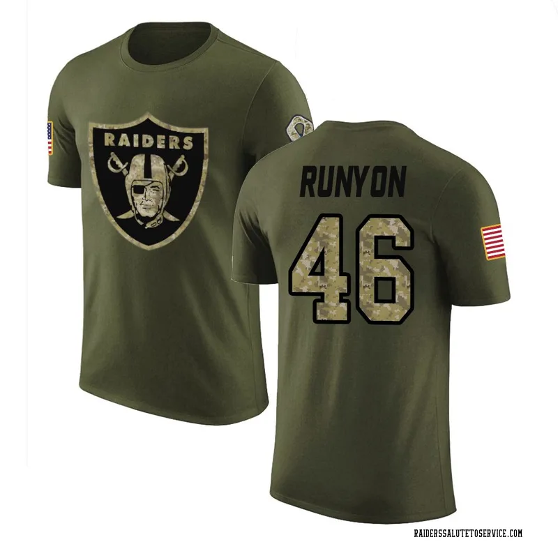 Youth Carter Runyon Las Vegas Raiders Legend Olive Salute to Service T-Shirt