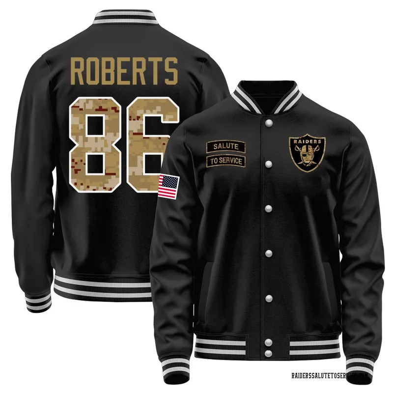 Youth Chase Roberts Las Vegas Raiders Black Salute to Service Sideline Performance Jacket