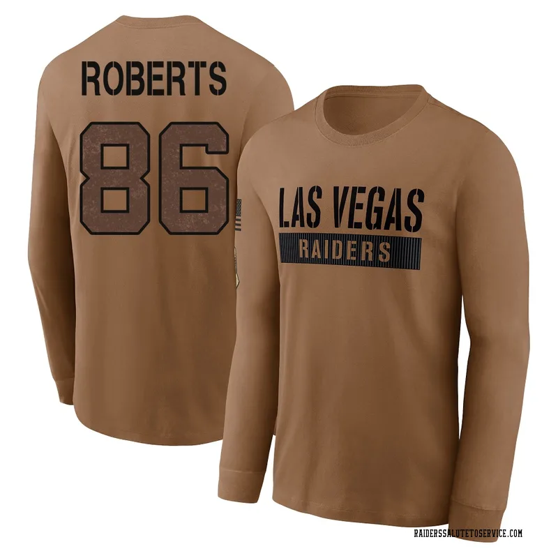 Youth Chase Roberts Las Vegas Raiders Brown 2023 Salute To Service Long Sleeve T-Shirt