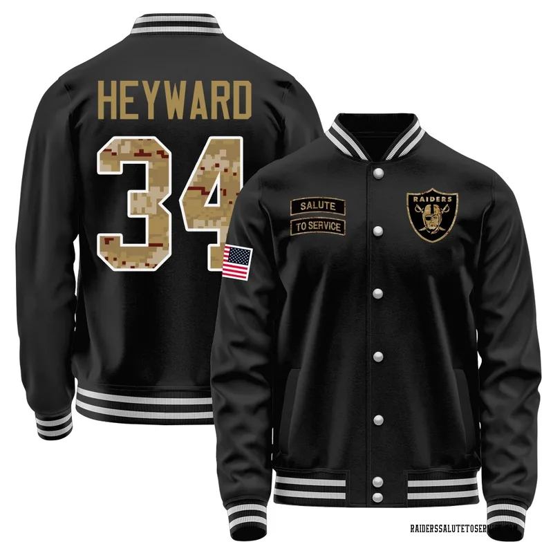 Youth Connor Heyward Las Vegas Raiders Black Salute to Service Sideline Performance Jacket