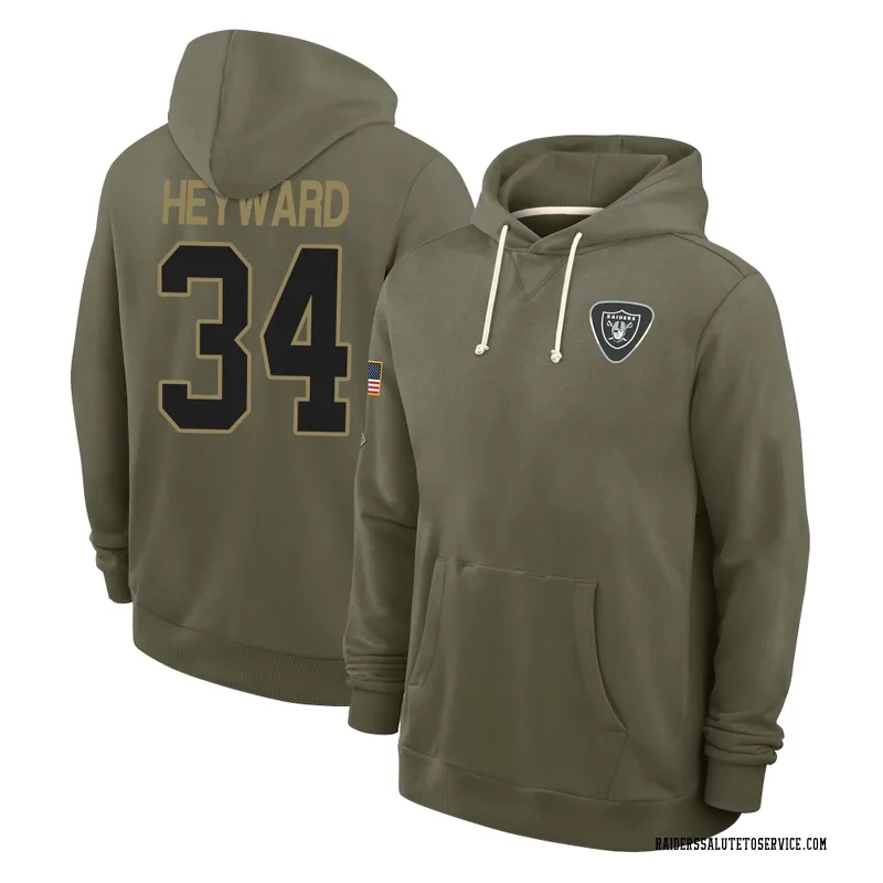 Youth Connor Heyward Las Vegas Raiders Olive 2025 Salute to Service Hoodie