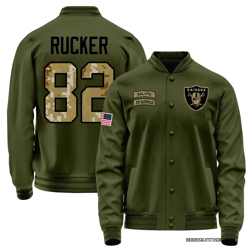 Youth Corey Rucker Las Vegas Raiders Olive Salute to Service Sideline Performance Jacket
