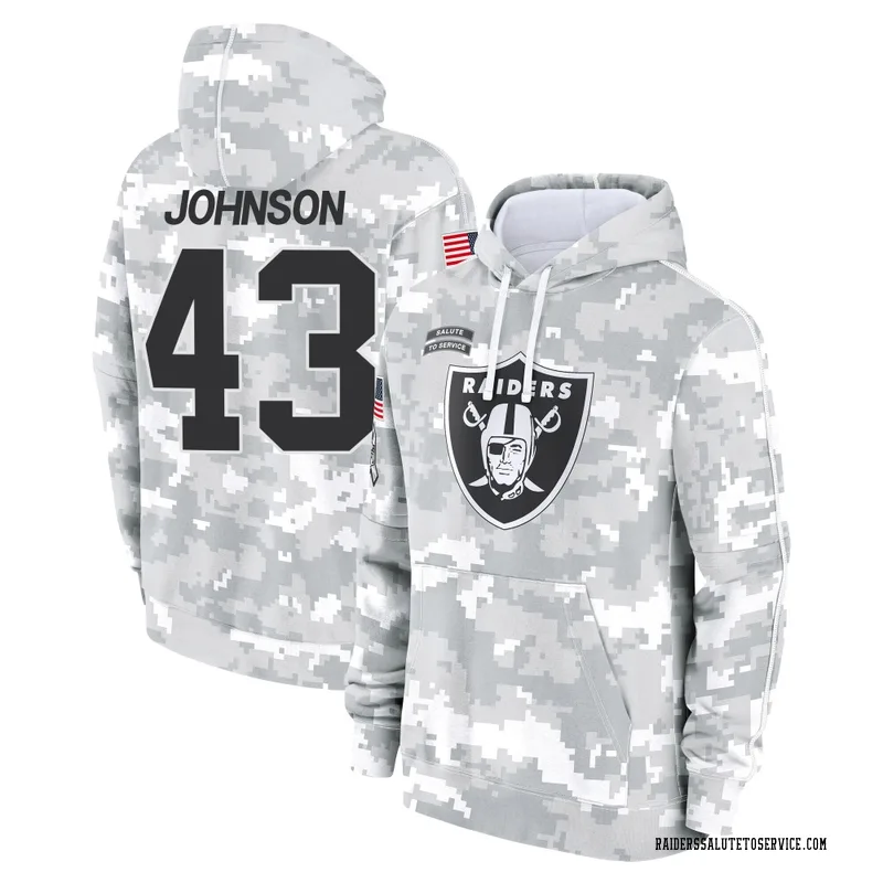 Youth Dalton Johnson Las Vegas Raiders Camo Arctic 2024 Salute to Service Club Fleece Pullover Hoodie