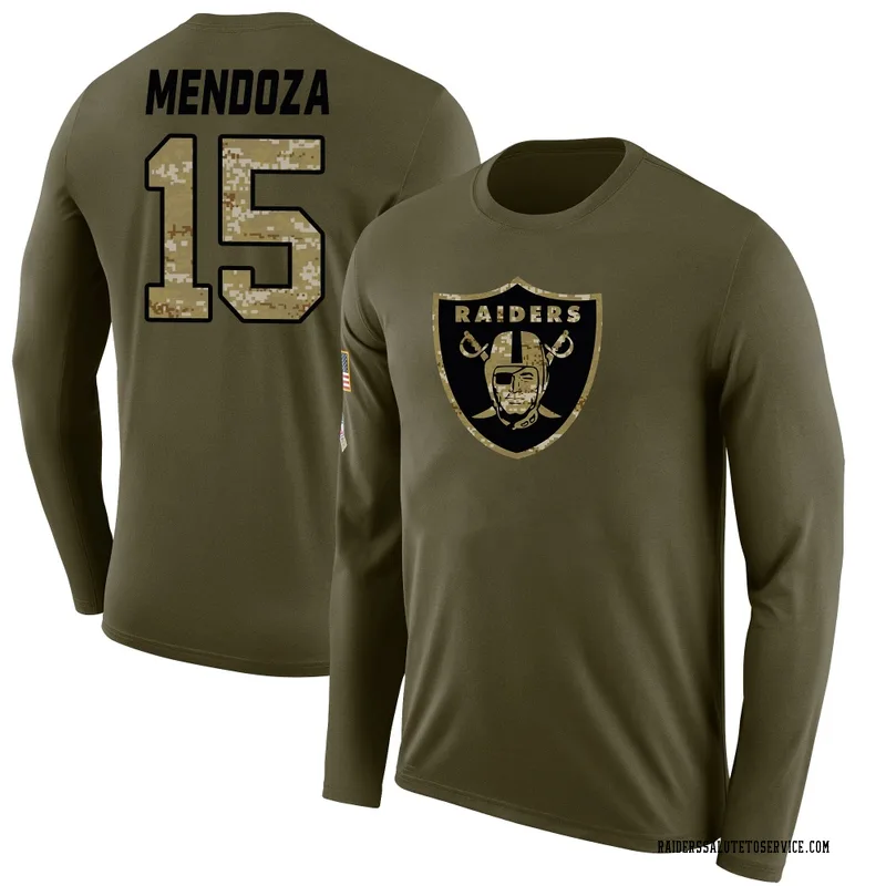 Youth Fernando Mendoza Las Vegas Raiders Legend Olive Salute to Service Sideline Long Sleeve T-Shirt