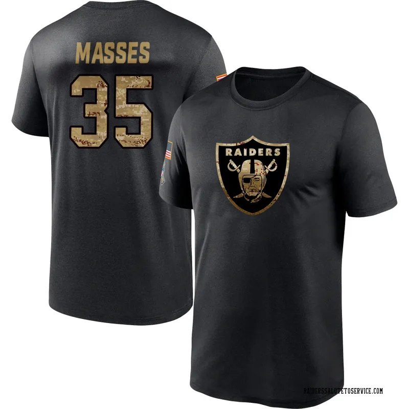 Youth Hezekiah Masses Las Vegas Raiders Black 2020 Salute To Service Performance T-Shirt