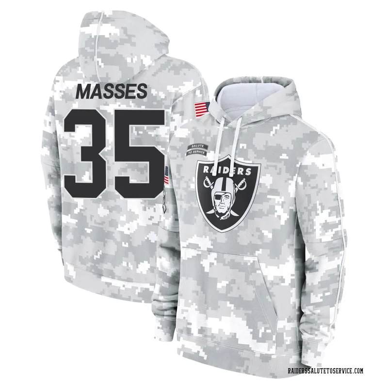 Youth Hezekiah Masses Las Vegas Raiders Camo Arctic 2024 Salute to Service Club Fleece Pullover Hoodie