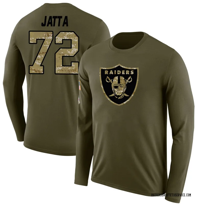 Youth Isaiah Jatta Las Vegas Raiders Legend Olive Salute to Service Sideline Long Sleeve T-Shirt
