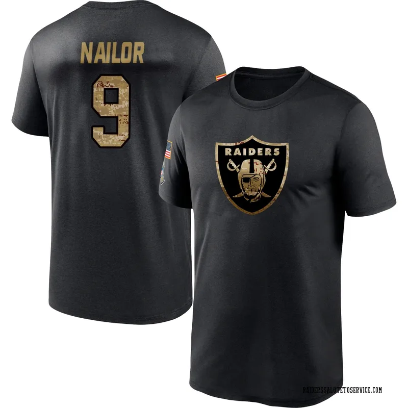Youth Jalen Nailor Las Vegas Raiders Black 2020 Salute To Service Performance T-Shirt