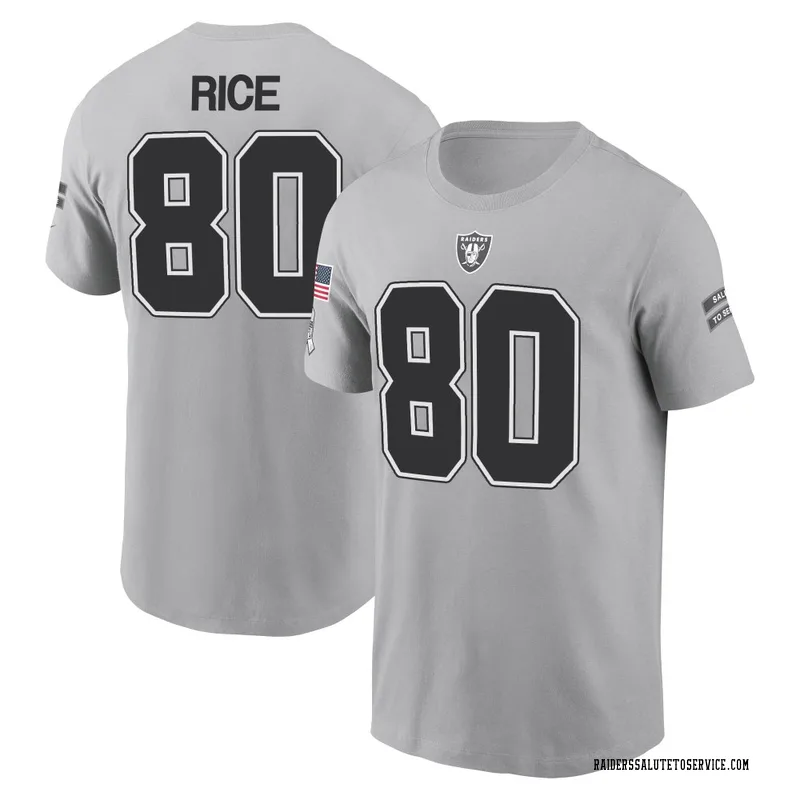 Youth Jerry Rice Las Vegas Raiders Gray 2024 Salute to Service Name & Number T-Shirt