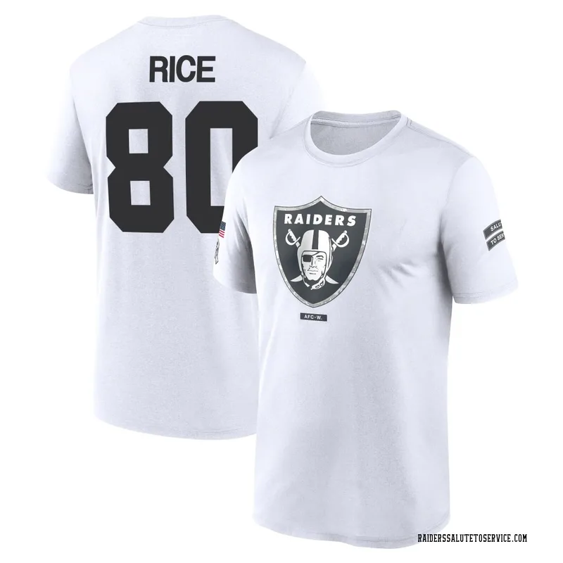 Youth Jerry Rice Las Vegas Raiders Legend White 2024 Salute to Service Performance T-Shirt