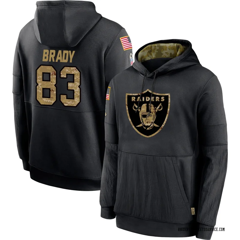 Youth Jonathan Brady Las Vegas Raiders Black 2020 Salute to Service Sideline Performance Pullover Hoodie