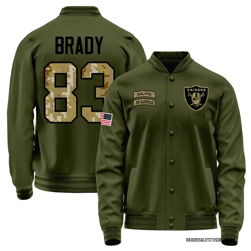 Youth Jonathan Brady Las Vegas Raiders Olive Salute to Service Sideline Performance Jacket
