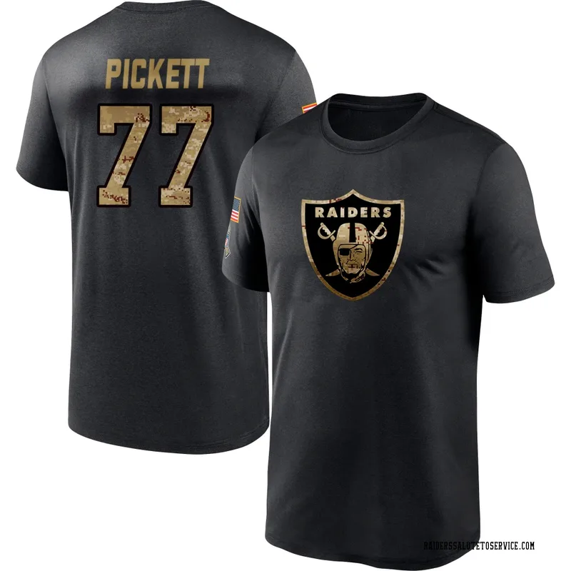 Youth Justin Pickett Las Vegas Raiders Black 2020 Salute To Service Performance T-Shirt
