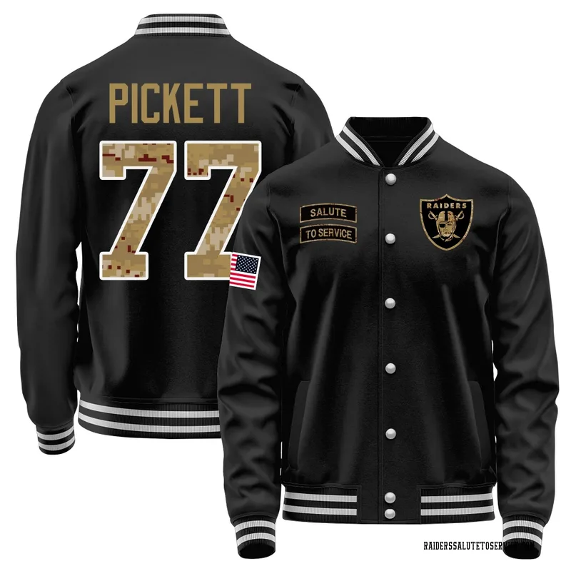 Youth Justin Pickett Las Vegas Raiders Black Salute to Service Sideline Performance Jacket