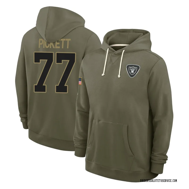 Youth Justin Pickett Las Vegas Raiders Olive 2025 Salute to Service Hoodie