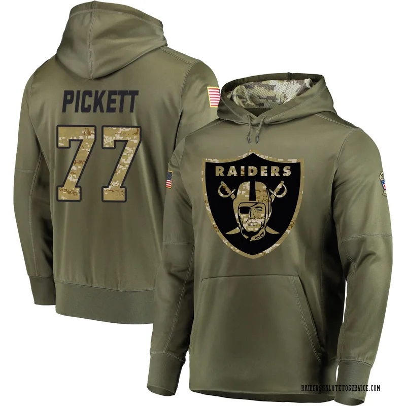 Youth Justin Pickett Las Vegas Raiders Olive Salute to Service Pullover Hoodie