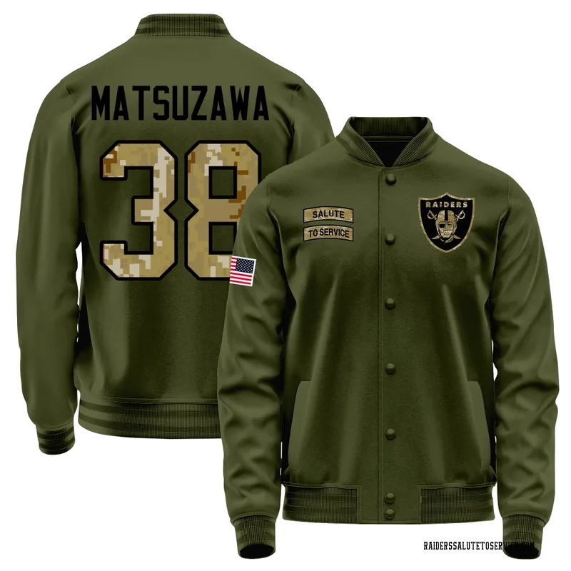 Youth Kansei Matsuzawa Las Vegas Raiders Olive Salute to Service Sideline Performance Jacket