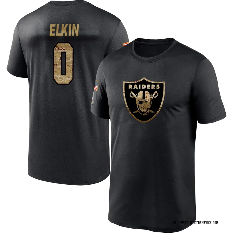 Youth Luke Elkin Las Vegas Raiders Black 2020 Salute To Service Performance T-Shirt