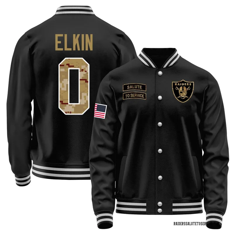Youth Luke Elkin Las Vegas Raiders Black Salute to Service Sideline Performance Jacket