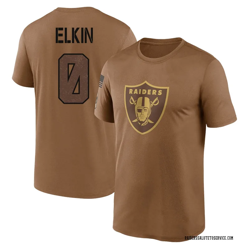 Youth Luke Elkin Las Vegas Raiders Legend Brown 2023 Salute To Service Performance T-Shirt