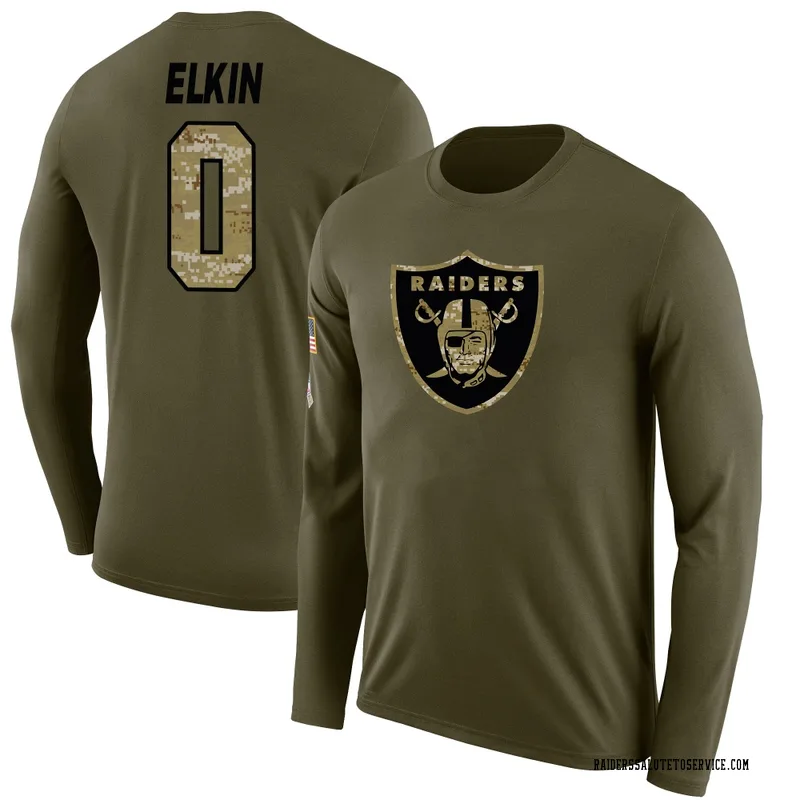 Youth Luke Elkin Las Vegas Raiders Legend Olive Salute to Service Sideline Long Sleeve T-Shirt