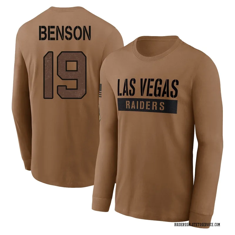 Youth Malik Benson Las Vegas Raiders Brown 2023 Salute To Service Long Sleeve T-Shirt