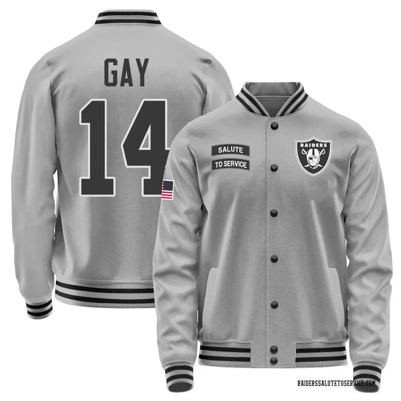 Youth Matt Gay Las Vegas Raiders Gray Salute to Service Performance Jacket
