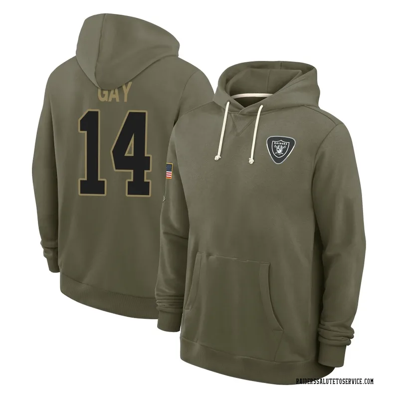Youth Matt Gay Las Vegas Raiders Olive 2025 Salute to Service Hoodie