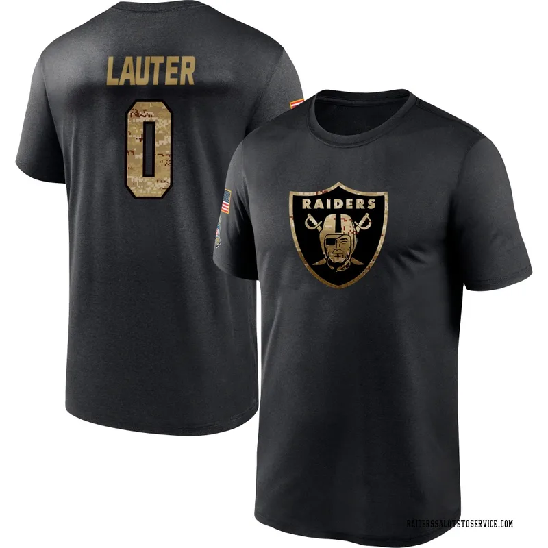 Youth Matt Lauter Las Vegas Raiders Black 2020 Salute To Service Performance T-Shirt