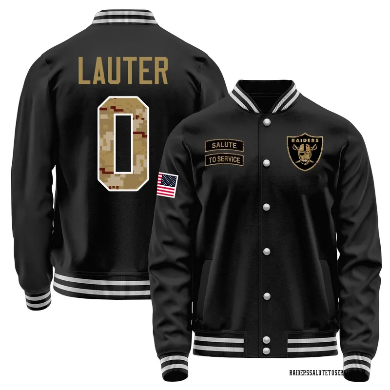 Youth Matt Lauter Las Vegas Raiders Black Salute to Service Sideline Performance Jacket