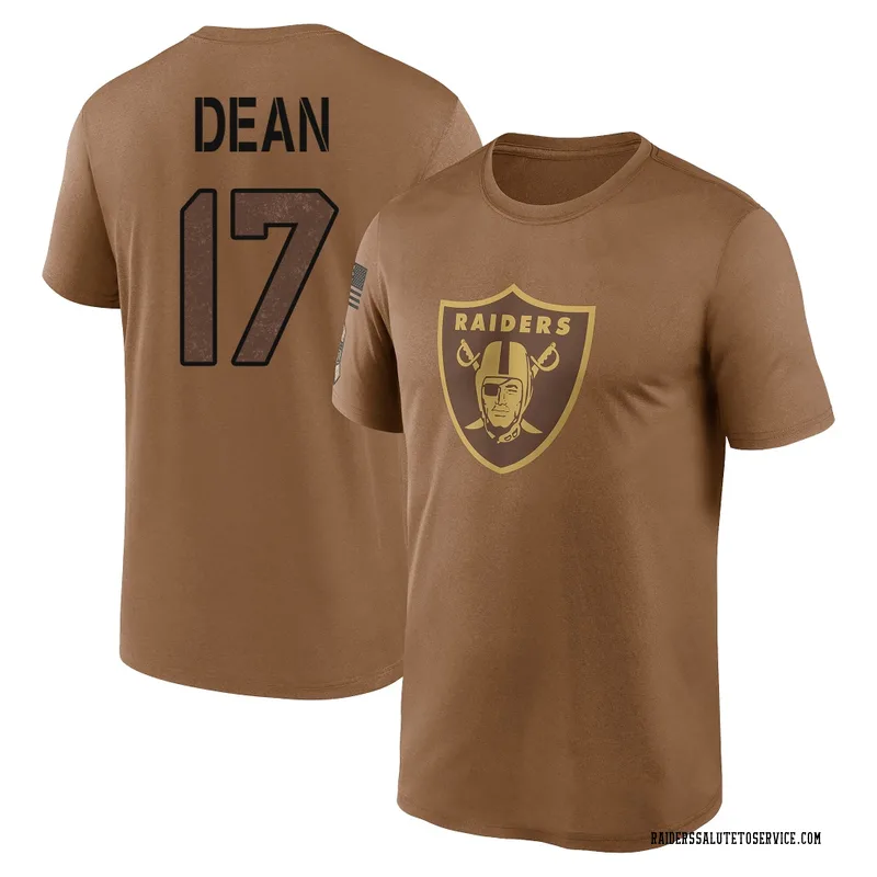 Youth Nakobe Dean Las Vegas Raiders Legend Brown 2023 Salute To Service Performance T-Shirt