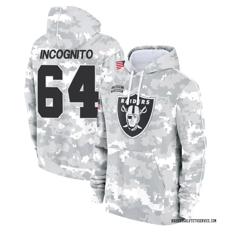 Youth Richie Incognito Las Vegas Raiders Camo Arctic 2024 Salute to Service Club Fleece Pullover Hoodie
