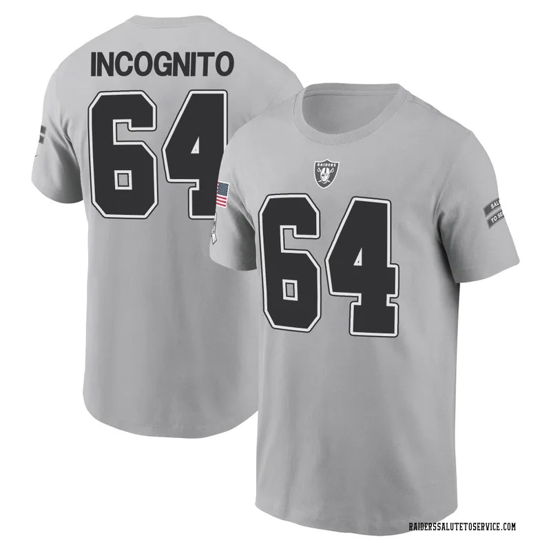 Youth Richie Incognito Las Vegas Raiders Gray 2024 Salute to Service Name & Number T-Shirt