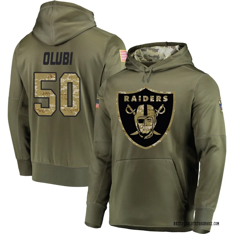 Youth Segun Olubi Las Vegas Raiders Olive Salute to Service Pullover Hoodie