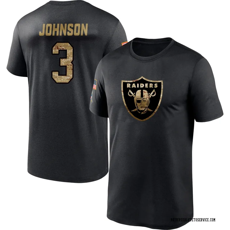 Youth Taron Johnson Las Vegas Raiders Black 2020 Salute To Service Performance T-Shirt