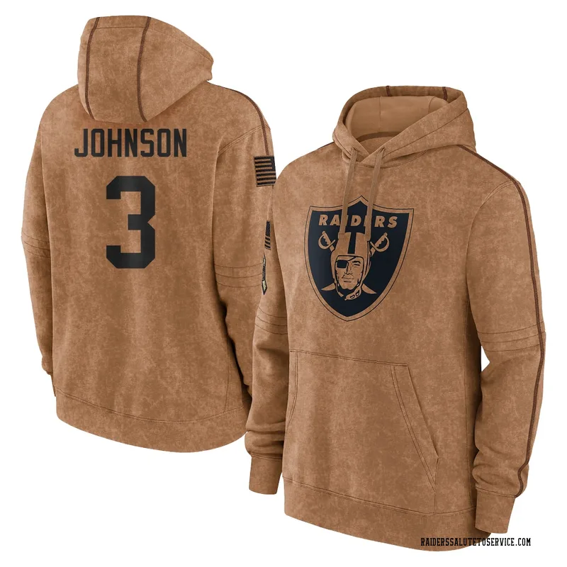 Youth Taron Johnson Las Vegas Raiders Brown 2023 Salute To Service Club Pullover Hoodie