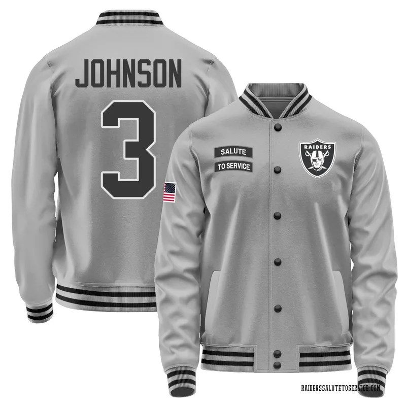 Youth Taron Johnson Las Vegas Raiders Gray Salute to Service Performance Jacket