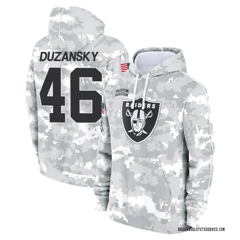 Youth Tyler Duzansky Las Vegas Raiders Camo Arctic 2024 Salute to Service Club Fleece Pullover Hoodie