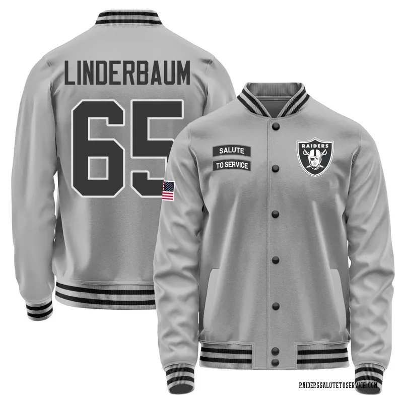 Youth Tyler Linderbaum Las Vegas Raiders Gray Salute to Service Performance Jacket